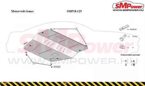 Peugeot 407, 2004-2011 Motorvédő lemez - SMP18.129