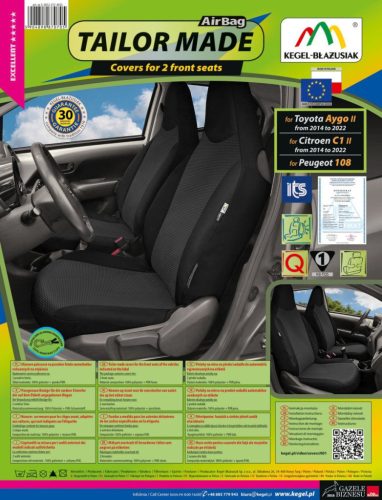 Pontos autóüléshuzatok Toyota Aygo 2014-2021 (első, 3 ajtós)