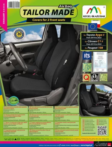 Pontos autóüléshuzatok Peugeot 108 2014-2021 (első, 3 ajtós)