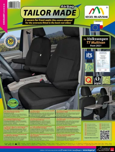 Pontos autóüléshuzatok VW Multivan T7 2021- (első)