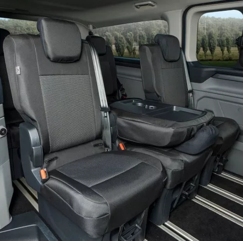Pontos autóüléshuzatok VW Transporter T7 2024- (1+1+1, 2. és 3. sor)