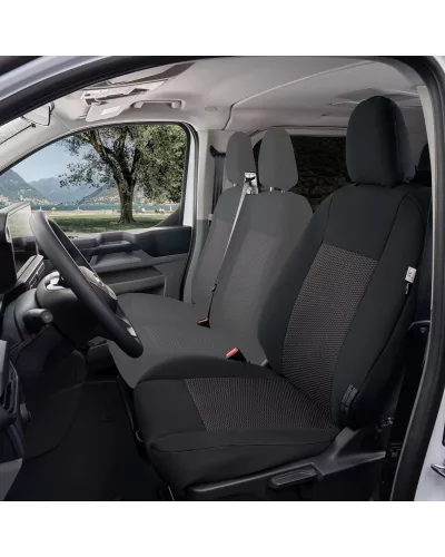 Přesné autopotahy Ford Transit Custom 2024- (řidič, bez loketních opěrek)