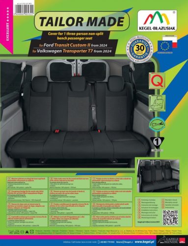 Pontos autóüléshuzatok Ford Transit Custom 2024- (3. sor)