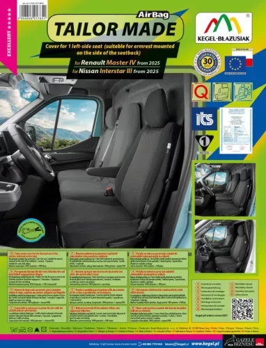 Přesné autopotahy Nissan Interstar 2025- (řidič)