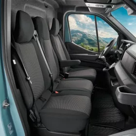   Přesné autopotahy Renault Master 2024- (dvojité sedadlo spolujezdce se stolkem)