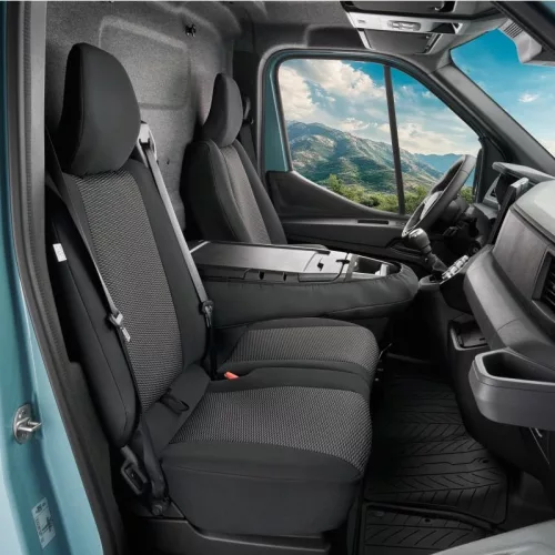 Přesné autopotahy Renault Master 2024- (dvojité sedadlo spolujezdce se stolkem)