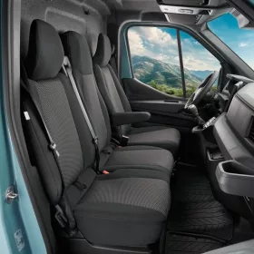   Přesné autopotahy Nissan Interstar 2025- (dvojité sedadlo spolujezdce se stolkem)