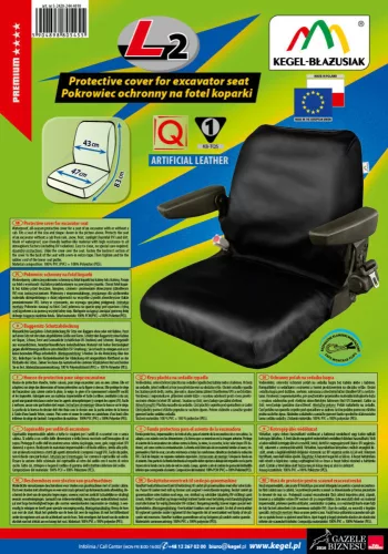 Védőhuzat kotrógép ülésére (L2)