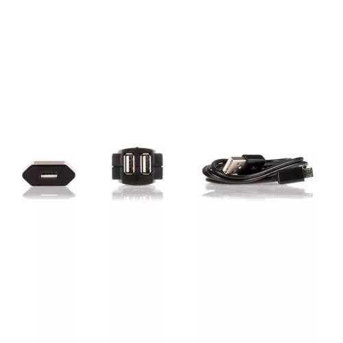 Töltő microUSB-vel (autós szivargyújtó + 230V)