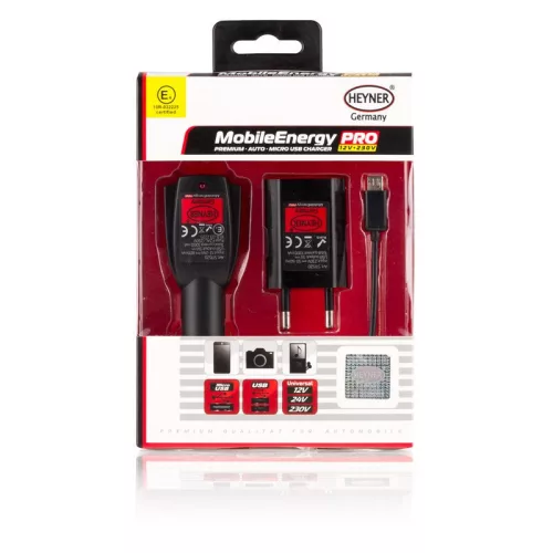 Töltő microUSB-vel (autós szivargyújtó + 230V)