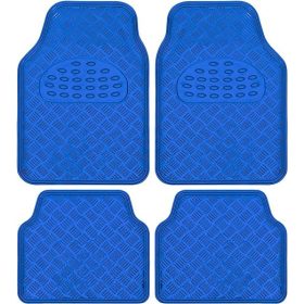   03024 Alumíniumhatású univerzális gumiszőnyeg autóba 4 db-os - Kék