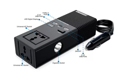 12/24V Autós inverter 200W átalakító AC 220V-ra