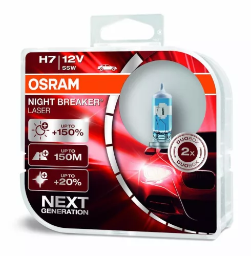 Autóizzók H7, 12V, 55W, PX26d, Night Breaker Laser (2 db)