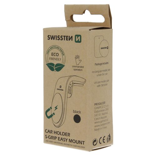 Swissten S-Grip Easy Mount ECO mobiltartó szellőzőrácsba