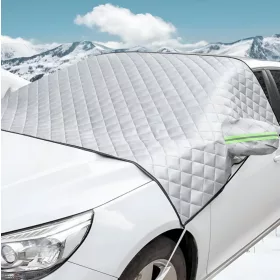   3 Rétegű mágneses szélvédő takaró – Thermo védelem, visszapillantóra is, fényvisszaverő csíkkal, 10db mágnessel