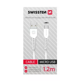 Adatkábel USB / micro USB (fehér, 1,2m)