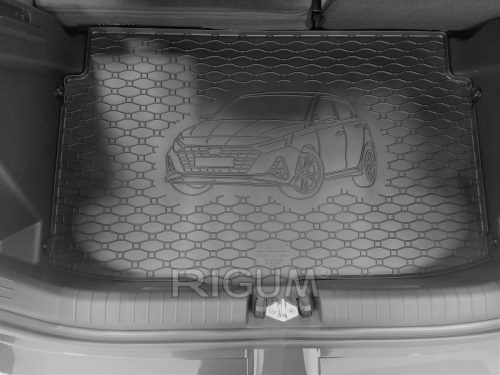 Hyundai i20 2021- (bez mezi podlahy) Rigum méretpontos csomagtértálca