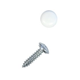 Rendszámtábla csavar műanyag fedéllel (fehér)