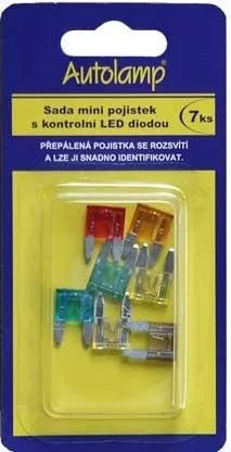 Mini biztosíték készlet 5-30A 7db (LED dióda)