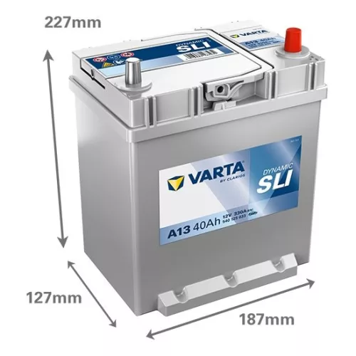 Autóakkumulátor Varta Blue Dynamic 40Ah, 12V, 330A, A13
