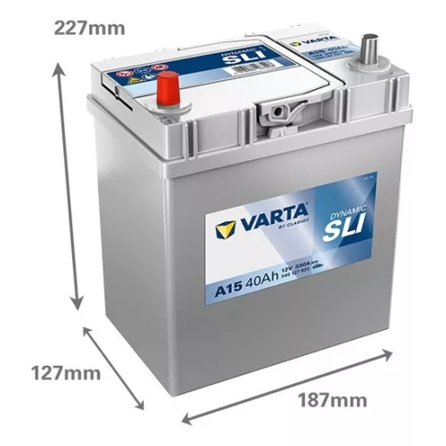 Autóakkumulátor Varta Blue Dynamic 40Ah, 12V, 330A, A15