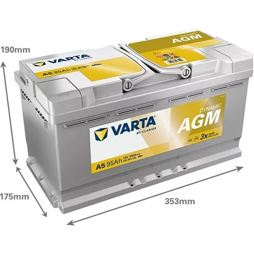 Autóakkumulátor Varta Dynamic AGM 95Ah, 12V, 850A, A5