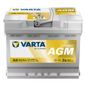 Autóakkumulátor Varta Dynamic AGM 60Ah, 12V, 680A, A8