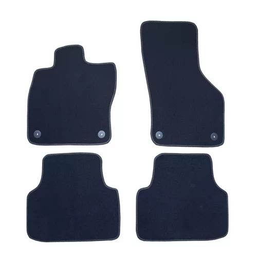 Textilní autokoberce Škoda Octavia III. 2013-2020 (černé, černý nubuk, žlutá nit)