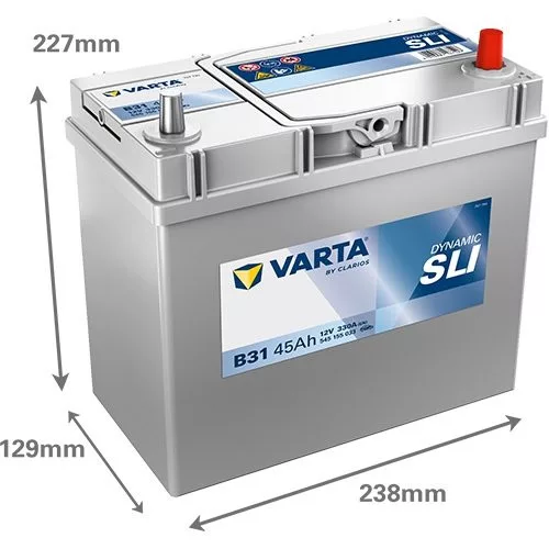 Autóakkumulátor Varta Blue Dynamic 45Ah, 12V, 330A, B31