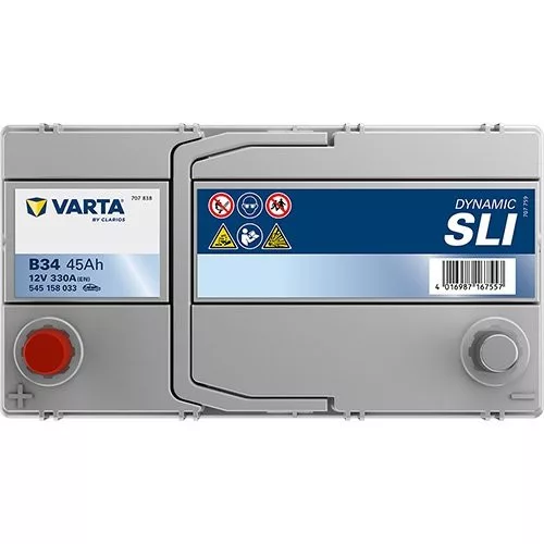 Autóakkumulátor Varta Blue Dynamic 45Ah, 12V, 330A, B34