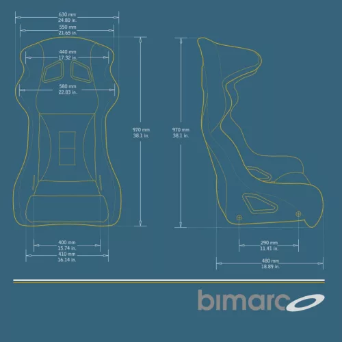 Versenyülés, Bimarco Matrix, fekete, homológ (01029)