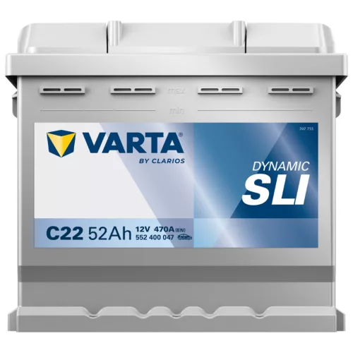 Autóakkumulátor Varta Blue Dynamic 52Ah, 12V, 470A, C22