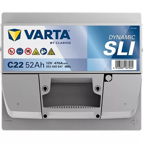 Autóakkumulátor Varta Blue Dynamic 52Ah, 12V, 470A, C22