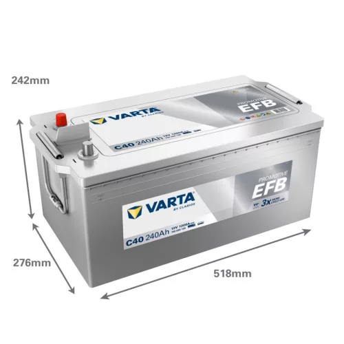 Autóakkumulátor Varta Promotive EFB 240Ah, 12V, 1200A, C40