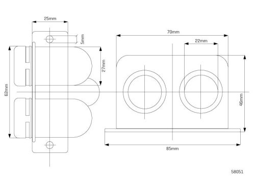 Aljzat 12V 15A, dupla, elektromos, vízálló