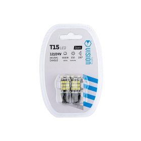   Izzó, W16W, T15, 12/24V, 45x4014 SMD LED, CANBUS, polaritásfüggetlen, fehér (KC)