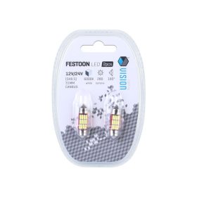   Izzó, Vision szofita, SV8.5 31mm 12/24V 12x4014 SMD LED, Canbus, fehér