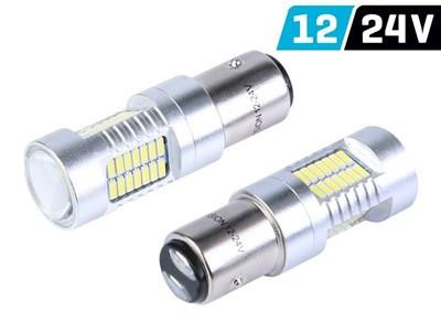 Izzó, VISION P21/5W BAY15d 12/24V 52x4014 SMD LED, Canbus, fehér, 2db