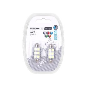   Izzó, Szofita, VISION, 12V, SV8.5, 41mm, 6x5050 SMD LED, fehér (HS-LB091W).