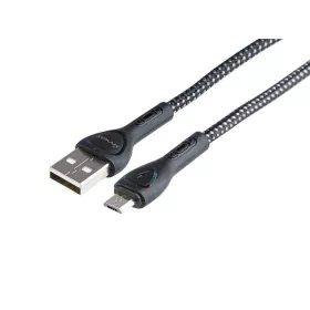   MYWAY USB töltő- és szinkronkábel, mikroszálas, világítással, 200cm, micro USB