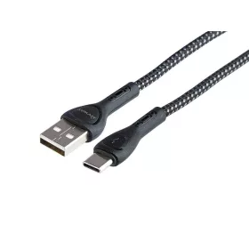   MYWAY USB töltő- és szinkronkábel, mikroszálas, világítással, 200cm, USB C