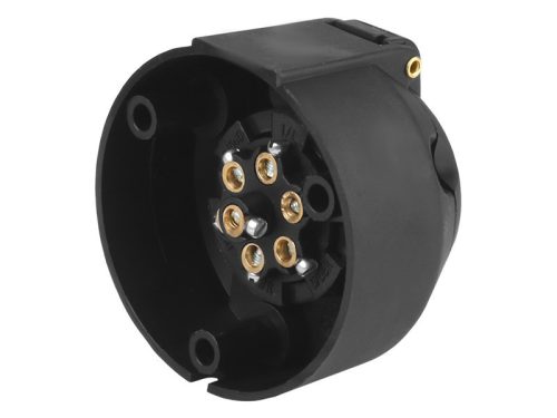 Utánfutó csatlakozó aljzat 7 PIN pótkocsihoz, műanyag 12/24V