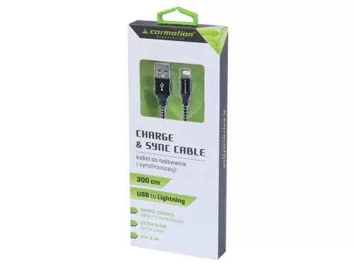 Töltő- és adatkábel USB-iPhone, 300cm