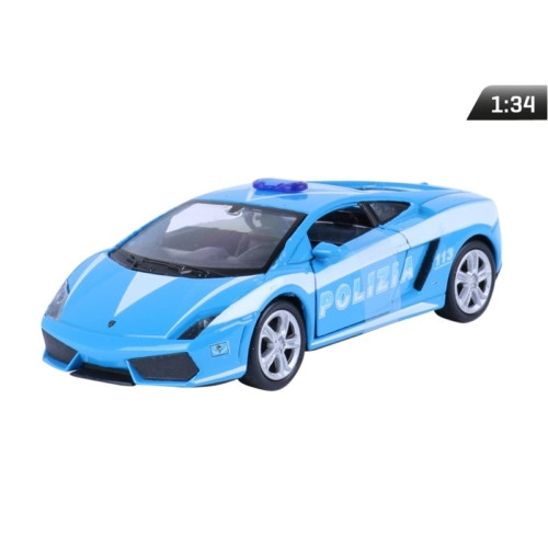 Makett autó, 01:34, Gallardo LP560-4, rendőrség, kék.