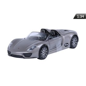 Makett autó, 01:34, Porsche 918 Spyder Concept szürke.