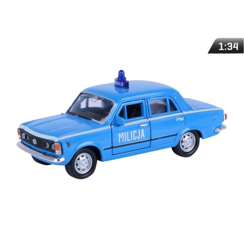 Makett autó, 01:34, FIAT 125p kommunistmilíciák, kék.