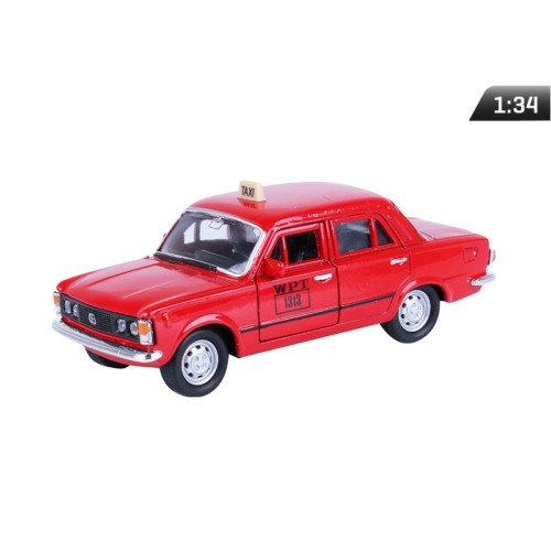 Makett autó, 01:34, PRL 1313 WPT Fiat 125p piros.