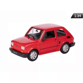 Makett autó, 01:34, PRL Fiat 126p piros.