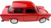 Makett autó, 01:34, PRL 601 Trabant, piros.