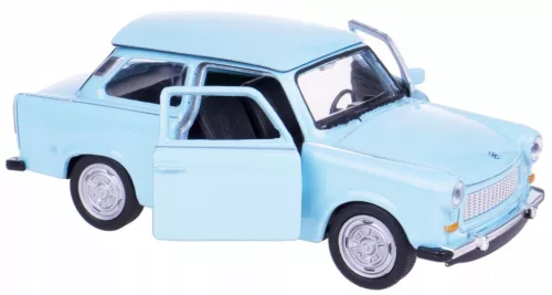 Makett autó, 01:34, kommunistTrabant 601, világoskék.
